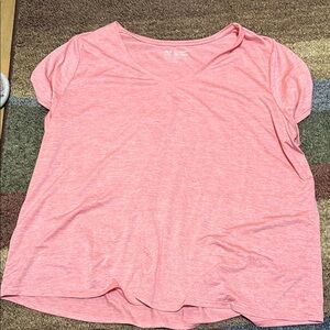 Women’s Pink V-Neck Short Sleeve Top